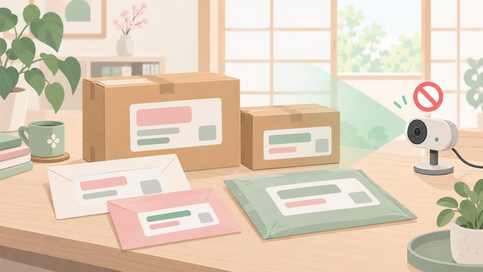 配信中に映してはいけない郵便物と宛名の例