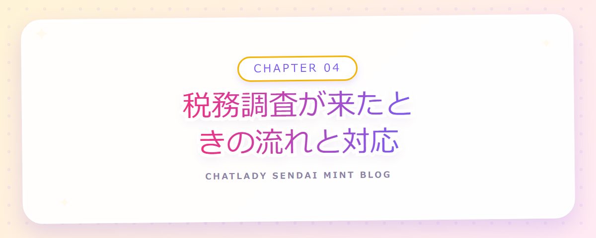 CHAPTER 04 税務調査が来たときの流れと対応（章見出しカード）