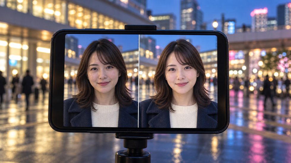 加工カメラの画面イメージ(身バレ対策)