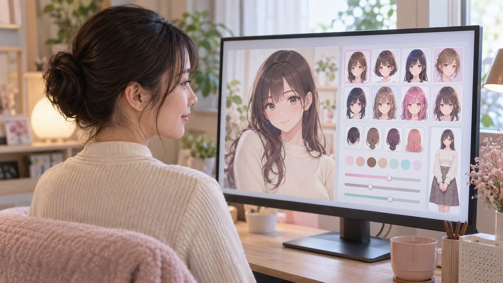FANZAバーチャルチャットのアバター画面（顔出しなしで働く方法）