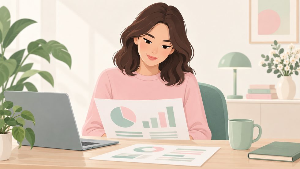 FEEDBACK SHEETを受け取って振り返りをしている女性