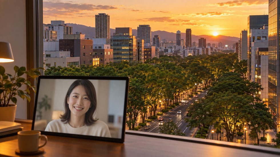 画面越しに自然な会話をしている女性キャスト