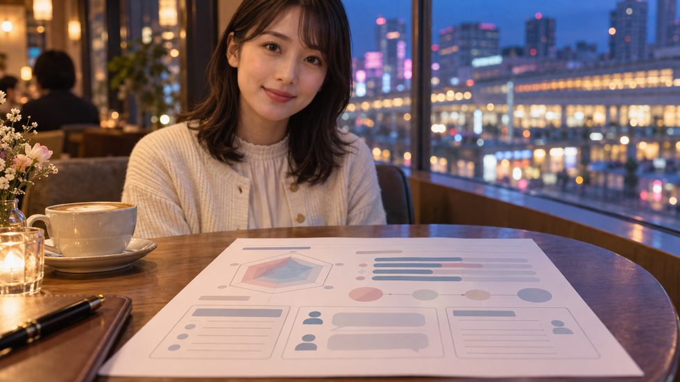 FEEDBACK SHEETの実物イメージ（スキルチャートと目標設定のページ）