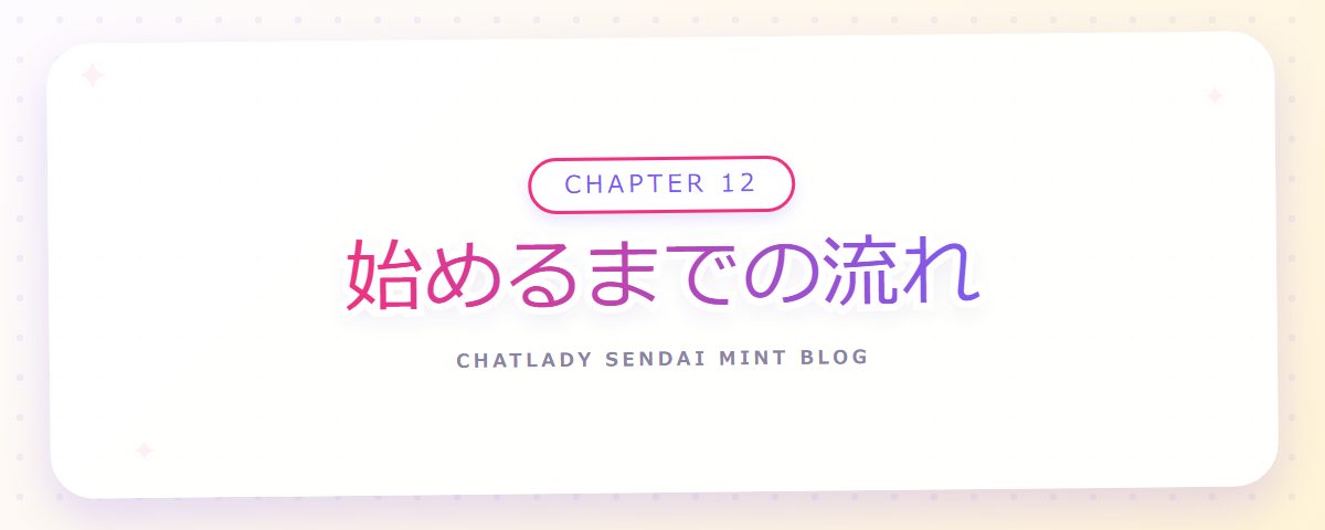 CHAPTER 12 始めるまでの流れ（章見出しカード）