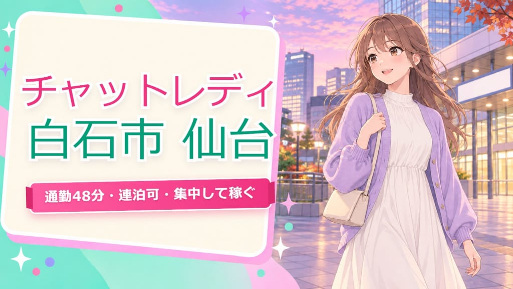 白石市からチャットレディ仙台ミント【2026】通勤48分・連泊OK