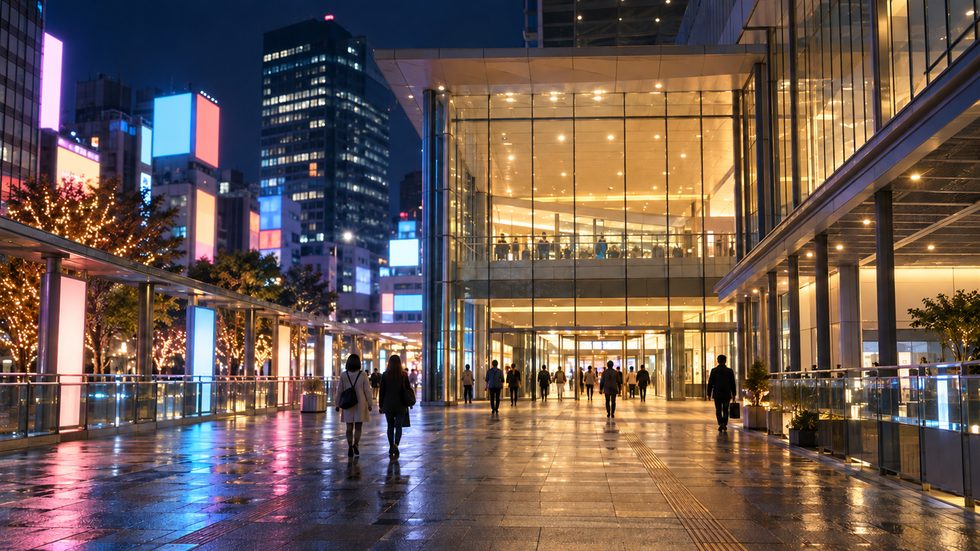 仙台駅東口の夜の風景