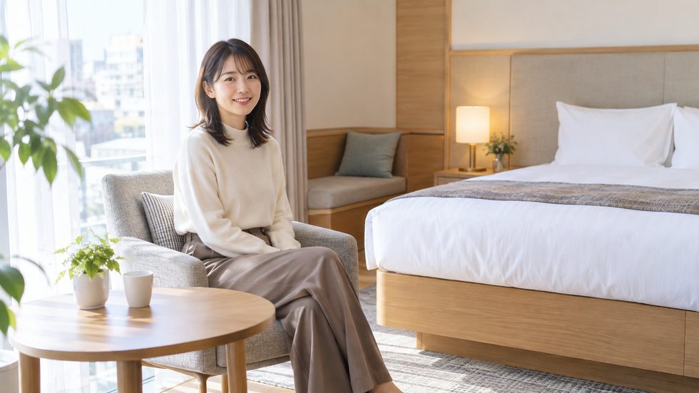 仙台の事務所の宿泊設備（無料で利用できる個室）