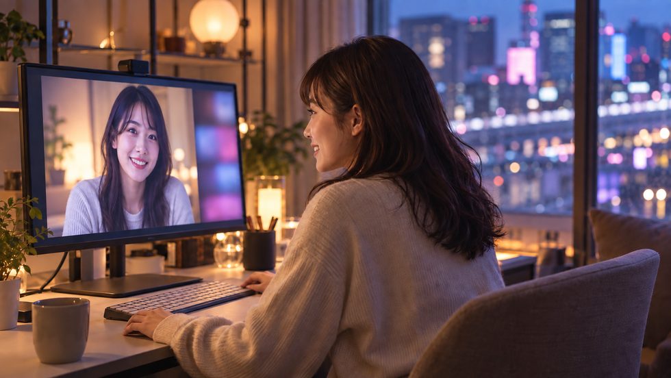 チャットレディ配信中の手元とモニター画面