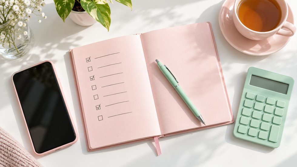 自分の線引きを書き出すためのメモ帳とペン