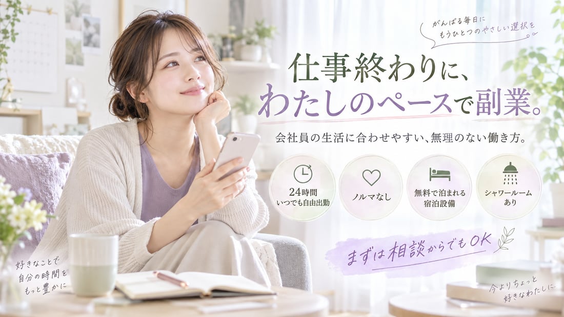 がんばる毎日に もうひとつのやさしい選択を/仕事終わりに、わたしのペースで副業。