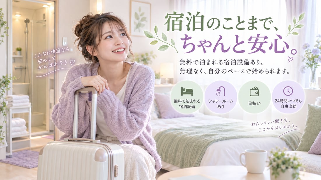 宿泊のことまで、ちゃんと安心。/無料で泊まれる宿泊設備あり。