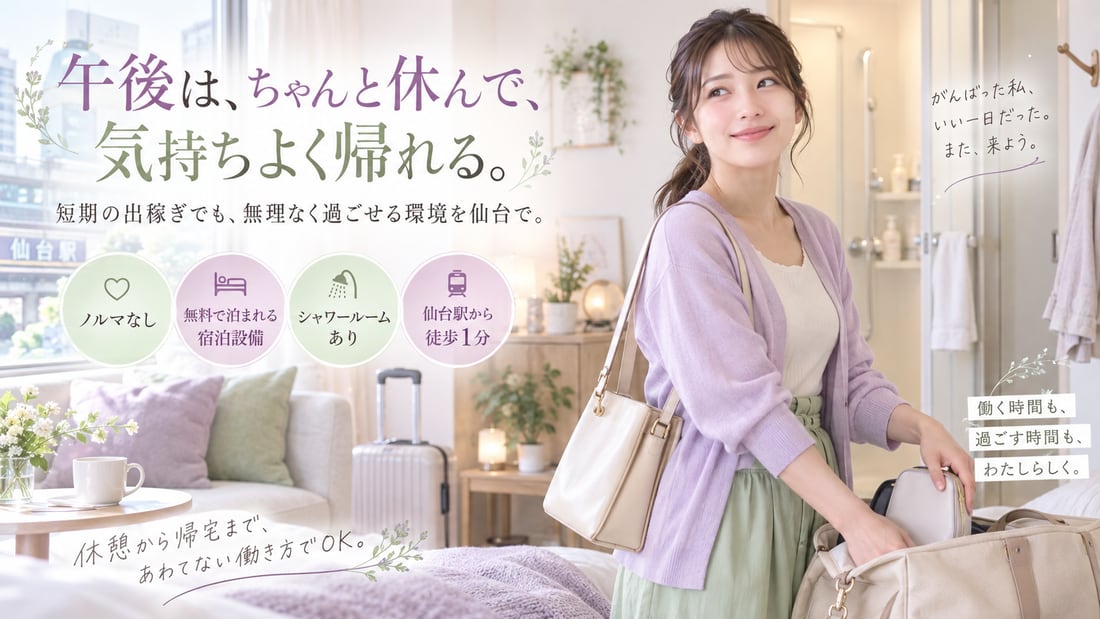 午後は、ちゃんと休んで、/気持ちよく帰れる。