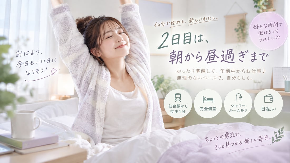 おはよう、今日もいい日になりそう!♡/仙台で始める、新しいわたし。