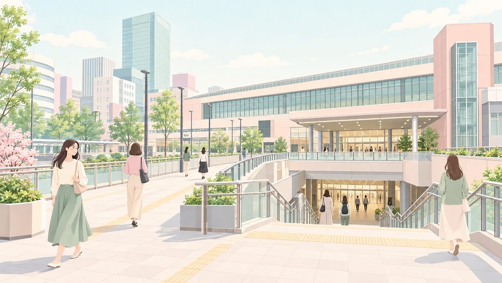 仙台駅前の立地(名掛丁自由通路の出口付近)