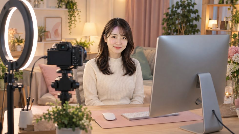 チャットレディの配信機材セットアップ(パソコン・リングライト・カメラ)