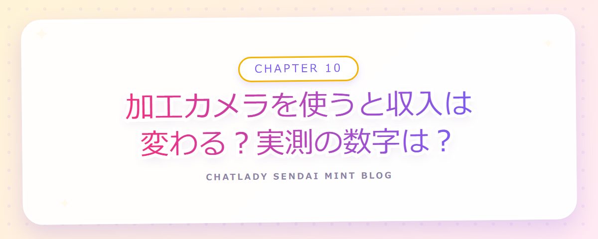 CHAPTER 10 加工カメラを使うと収入は変わる？実測の数字は？（章見出しカード）