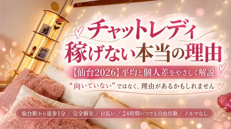 チャットレディ 稼げない 本当の理由【仙台2026】平均と個人差のアイキャッチ画像
