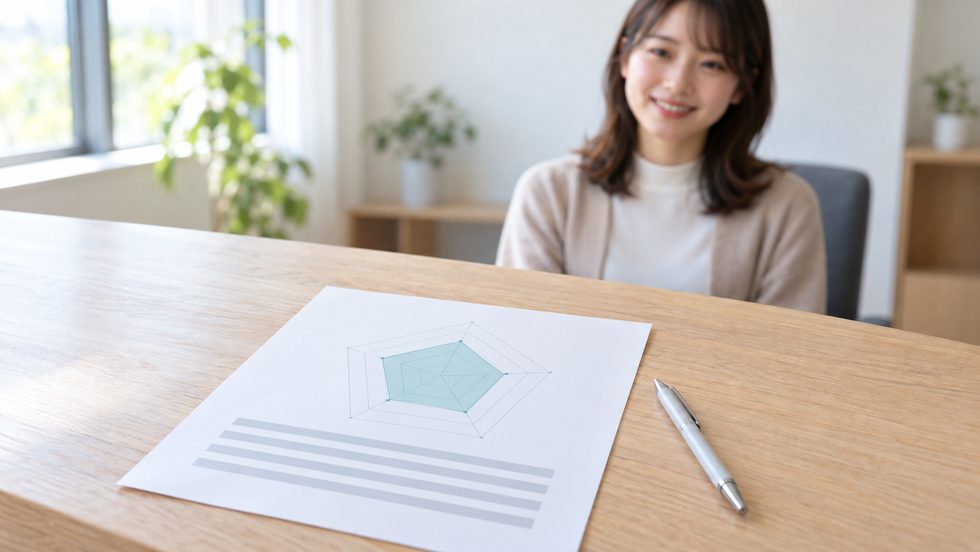 チャットレディのFEEDBACK SHEET(評価とスキルチャート)のイメージ