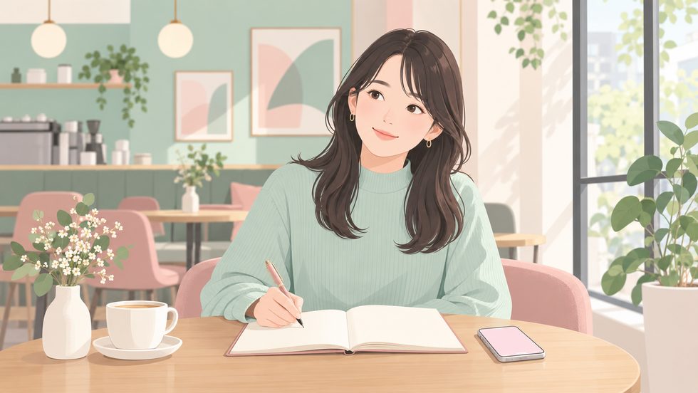 働く条件をノートに書き出して整理する女性