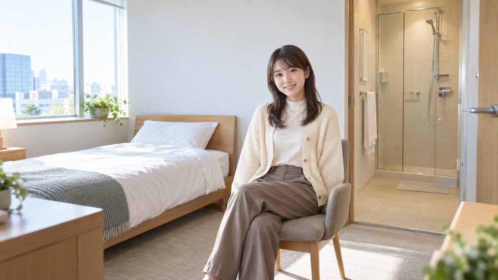 チャットレディの宿泊設備のイメージ（仕事帰りに泊まれる部屋）