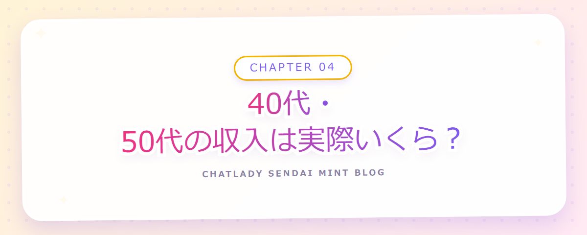 CHAPTER 04 40代・50代の収入は実際いくら?(章見出しカード)