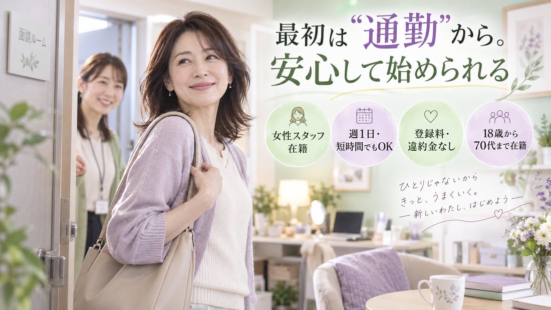面談ルーム/最初は“通勤”から。