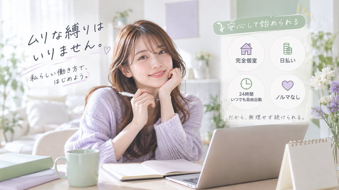 ムリな縛りはいりません。／私らしい働き方で、はじめよう。