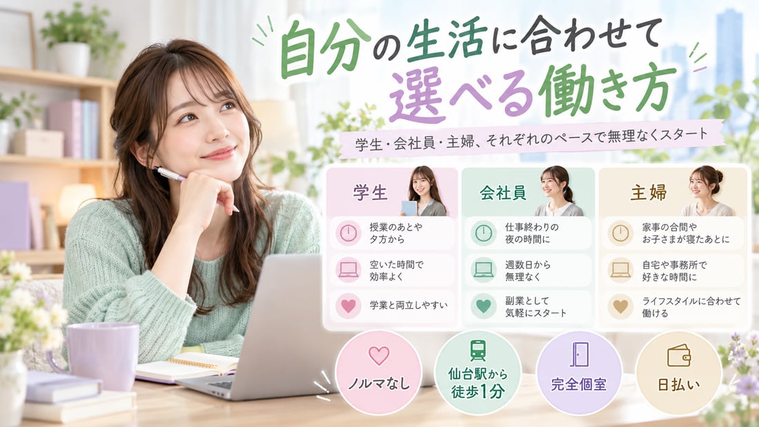 自分の生活に合わせて/選べる働き方