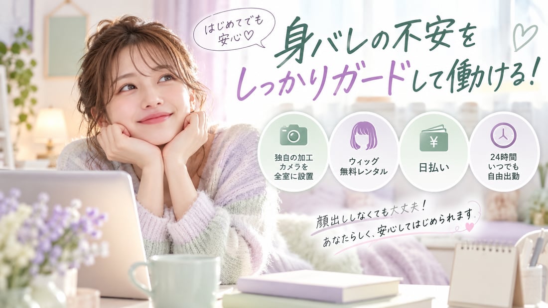 はじめてでも安心♡/身バレの不安をしっかりガードして働ける!