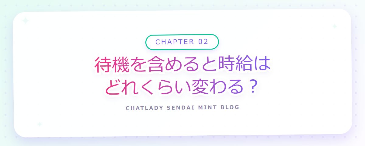 CHAPTER 02 待機を含めると時給はどれくらい変わる？（章見出しカード）