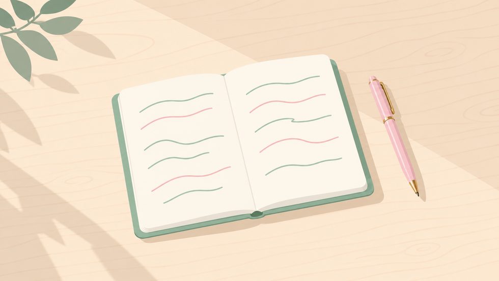 嫌なことがあった日に気持ちを手帳へ書き出すイメージ