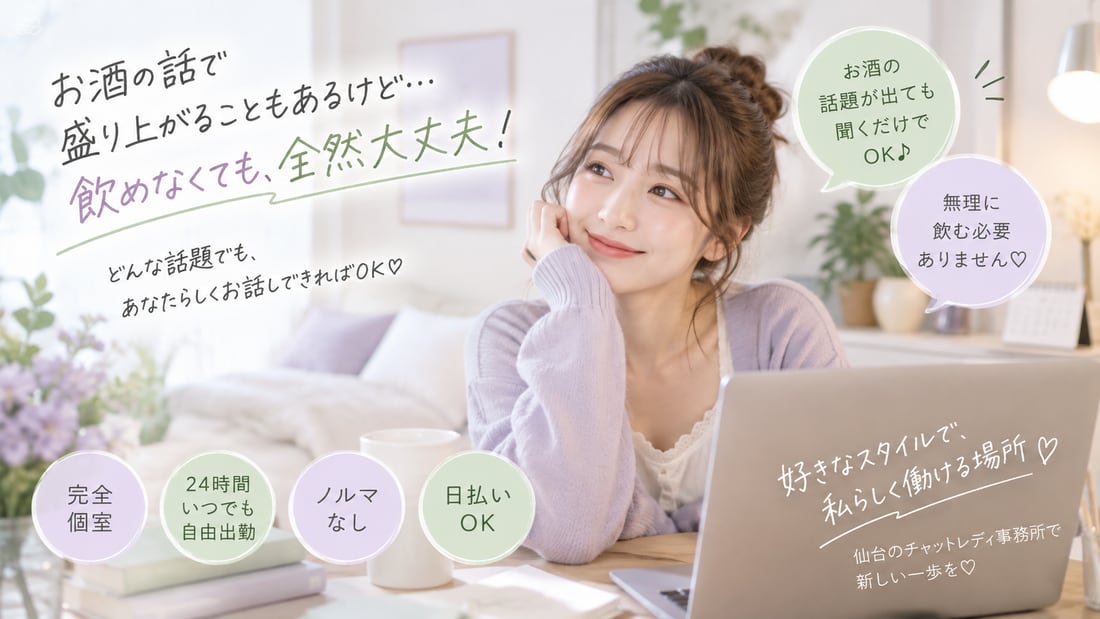 お酒の話で盛り上がることもあるけど…/飲めなくても、全然大丈夫!