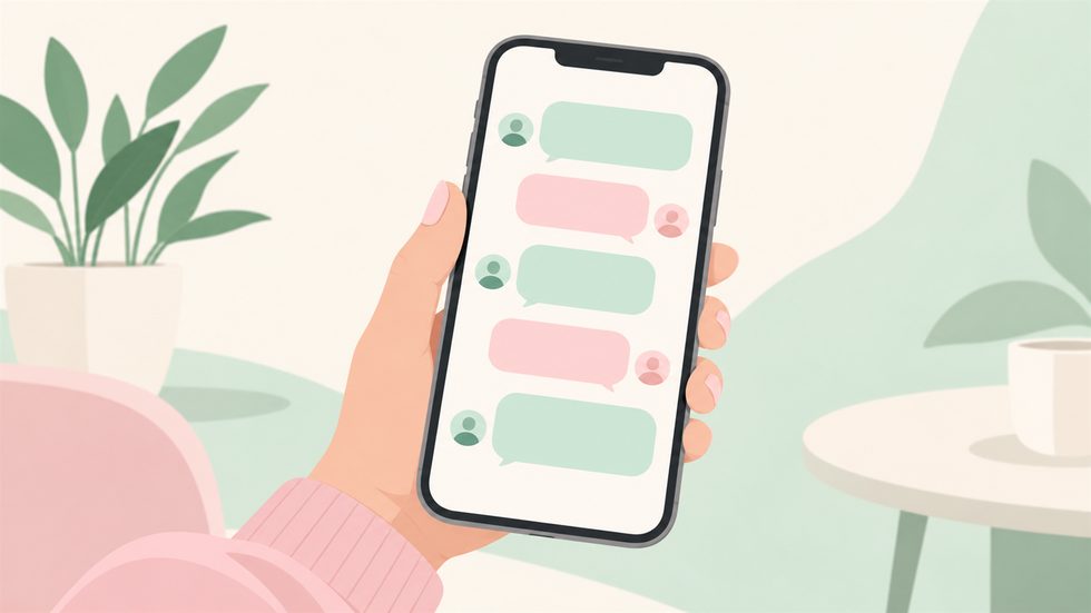 スマホで事務所にLINEで相談をする手元