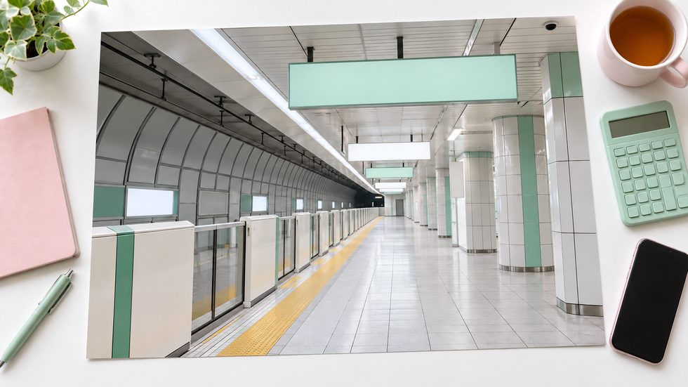 地下鉄南北線の駅ホーム（仙台市交通局）